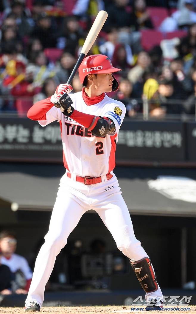 13일 광주 기아챔피언스필드에서 열린 KIA 타이거즈와 SSG 랜더스의 시범경기. KIA 박민이 타격을 하고 있다. 광주=박재만 기자 pjm@sportschosun.com/2026.03.13/
