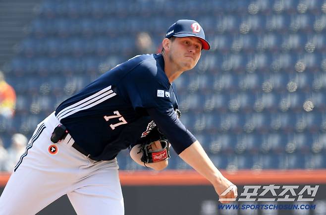 17일 대전 한화생명볼파크 열린 한화 이글스와 두산 베어스의 경기. 두산 플렉센이 역투하고 있다. 대전=박재만 기자 pjm@sportschosun.com/2026.03.17/