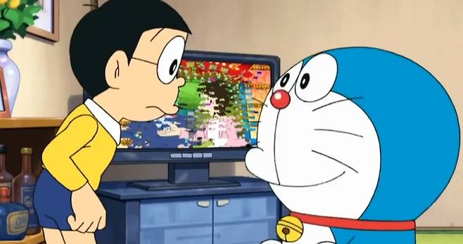 애니메이션 <도라에몽>의 한 장면. 경향신문 자료사진