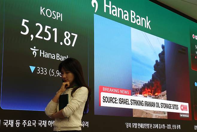 하루 6% 이상 급락한 지난 9일 코스피 종가.  [연합뉴스]