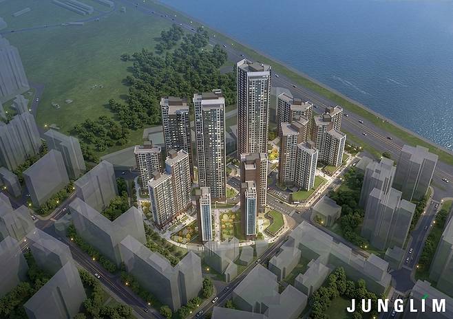 강서구의 염창우성1차·2차·삼천리아파트 통합재건축 조감도