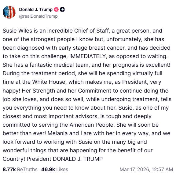 도널드 트럼프 대통령 소셜미디어인 트루스소셜 갈무리