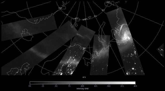 한국천문연구원 로키츠(ROKIS)가 촬영한 오로라 모습 /사진=한국천문연구원