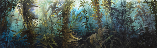 조광현, 푸른 탄소의 숲, 2025, 캔버스에 유채. [포스코홀딩스 제공]