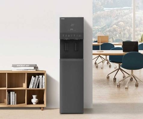 코웨이의 업소용 얼음정수기 ‘아이스 스탠드 3.0’ 페블그레이. [코웨이 제공]