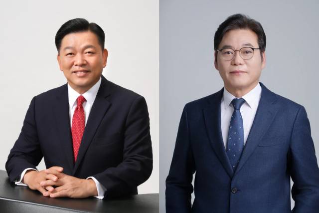 ▲왼쪽부터 강철호 부산시의원, 김종우 전 동구청장 비서실장.ⓒ프레시안