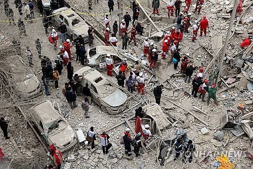 미국·이스라엘 포격받은 이란 테헤란의 주거용 단지 모습 [로이터 연합뉴스 자료사진. 재판매 및 DB 금지]