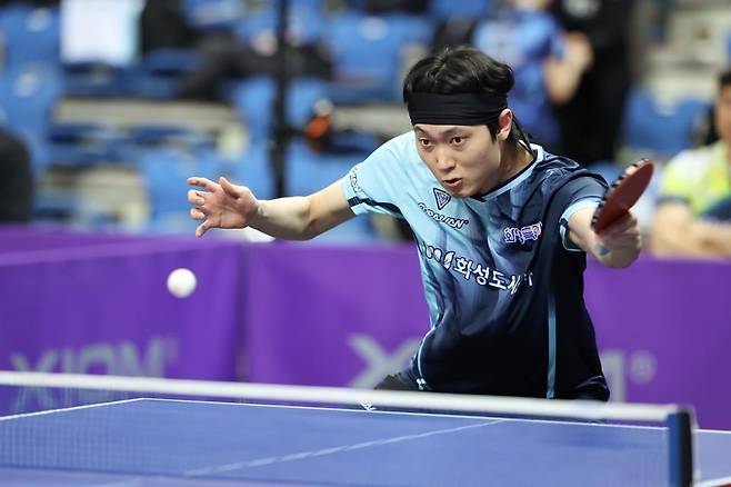 프로탁구리그 시즌2 시리즈1 남자 단식에 나선 조대성 [한국프로탁구연맹 제공. 재판매 및 DB 금지]