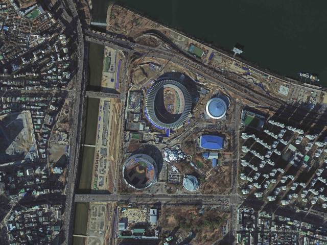 아리랑 7호가 찍은 잠실올림픽경기장./우주청/