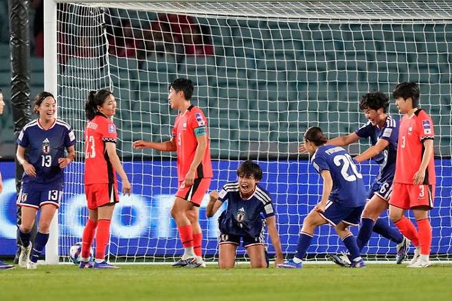 한국 여자 축구 대표팀이 아시안컵 준결승에서 일본에 패했다. 사진=AP/연합뉴스