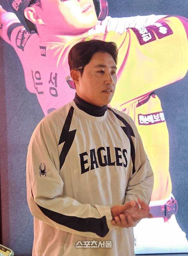 한화 채은성이 12일 대전 한화생명 볼파크에서 열린 2026 KBO리그 시범경기 삼성전에 앞서 취재진 인터뷰에 응하고 있다. 대전 | 강윤식 기자 skywalker@sportsseoui.com