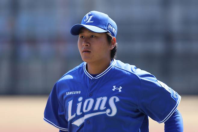 삼성 왼손 이승현이 13일 대전 한화생명 볼파크에서 열린 2026 KBO리그 시범경기 한화전서 투구를 준비 중이다. 사진 | 삼성 라이온즈