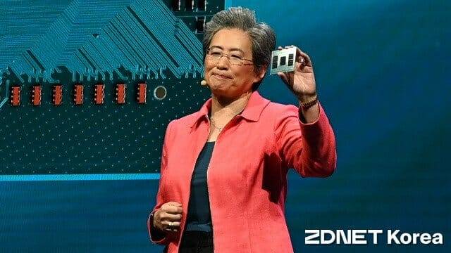 컴퓨텍스 타이베이 2024 기조연설에서 5세대 에픽 프로세서를 소개하는 리사 수 AMD CEO. (사진=지디넷코리아)