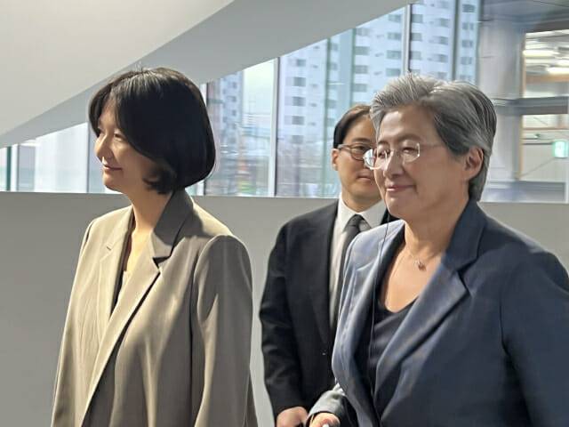 (왼쪽부터) 최수연 네이버 대표, 리사 수 AMD CEO (사진=지디넷코리아)