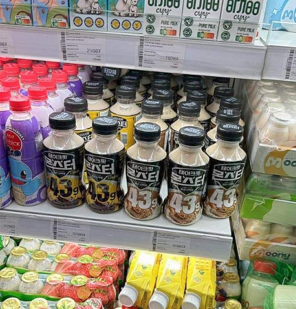 몽골 대형마트 NOMIN에 입점된 남양유업 단백질 음료 '테이크핏' [사진=남양유업]