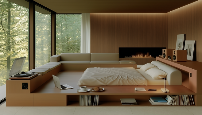 &nbsp;'에고 케어' 테마를 거주 공간 인테리어에 적용한 모습. 현대백화점그룹 제공.