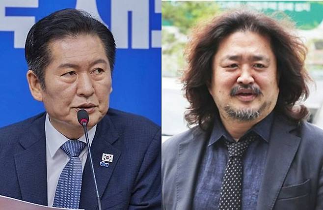 더불어민주당 정청래 대표와 방송인 김어준 [사진출처=연합뉴스/편집]