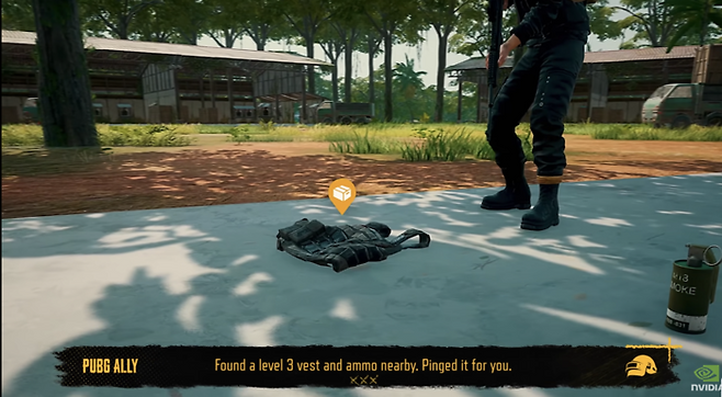 지난해 CES 2025에서 크래프톤과 엔비디아가 공개했던 ‘PUBG 앨라이’ 티저 영상 캡처. PUBG 앨라이는 인간과 상호작용하며 함께 게임을 플레이할 수 있는 AI 캐릭터다. [출처 = 엔비디아 유튜브 캡처]