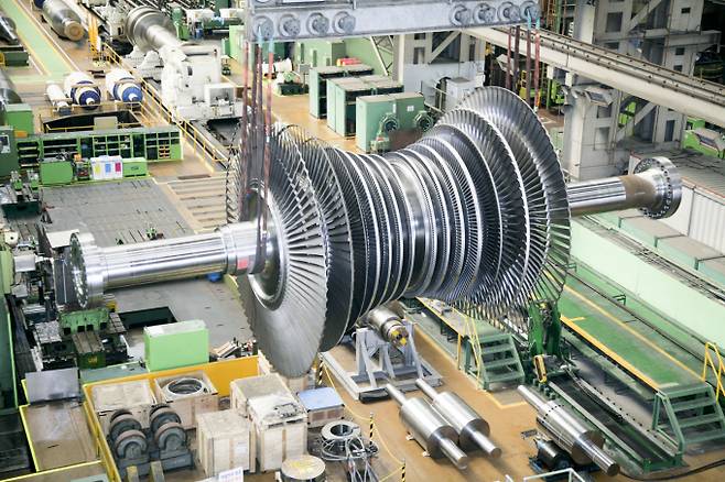 두산에너빌리티가 제작하는 스팀터빈 제품. / 사진=두산에너빌리티