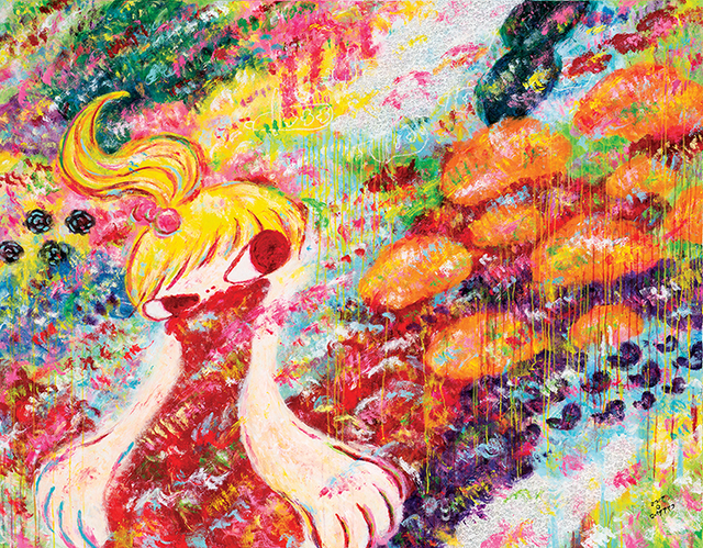 아야코 록카쿠, 무제(Untitled),  캔버스에 아크릴,  140×180cm, 2017, 2억3000만~6억 원.