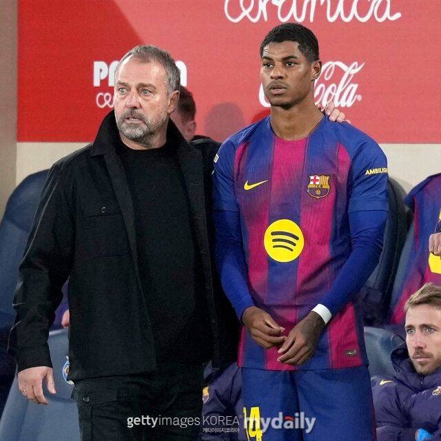 한지 플릭 감독(왼쪽)과 마커스 래시포드./게티이미지코리아