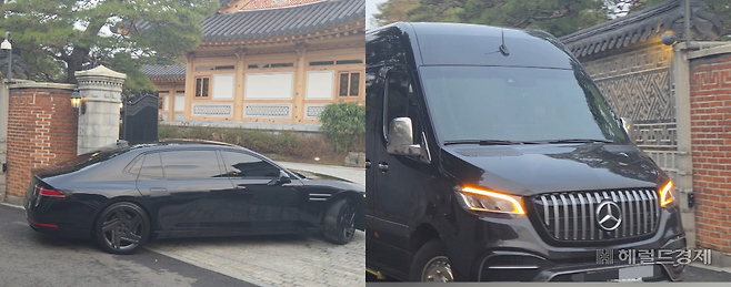 이재용 삼성전자 회장이 18일 한국을 찾은 리사 수 AMD 최고경영자(CEO)와 서울 용산구 한남동 승지원에서 만찬을 겸한 회동을 가졌다. 이재용 회장(왼쪽)이 탄 차는 만찬 40분 전 먼저 들어갔고, 이후 수 CEO가 승지원으로 들어갔다. 박지영 기자.