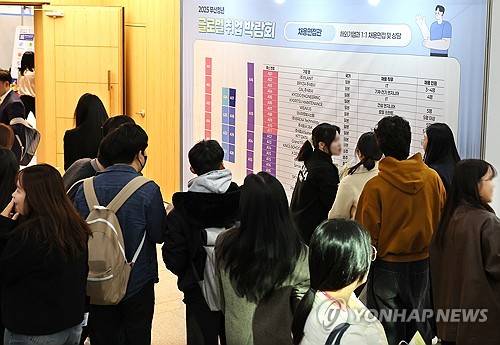 취업박람회 찾은 청년 구직자들 [연합뉴스 자료사진]