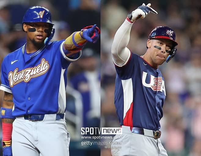 ▲ 베네수엘라 간판 스타 로날드 아쿠냐 주니어(왼쪽)와 미국 캡틴 애런 저지.