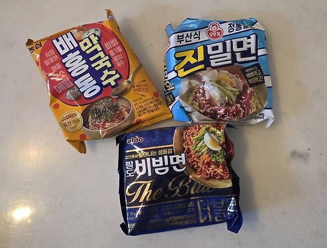 농심·오뚜기·팔도의 비빔면 신제품/사진=김아름 기자 armijjang@