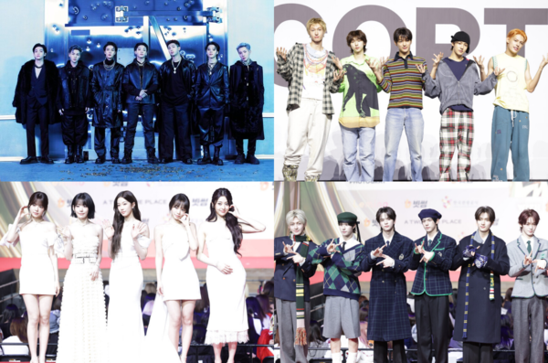 (왼쪽부터) 그룹 방탄소년단 ⓒ하이브. 그룹 코르티스ㆍ르세라핌ㆍ투어스 ⓒ이혜영 기자 lhy@hankooki.com