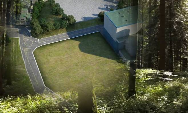 고리원자력 제1발전소에서 고리1호기 시설을 완전히 들어내고 부지 복원을 마친 2037년 예상 이미지. 오른쪽은 고리2호기 시설. 한수원 제공 영상 화면 캡처