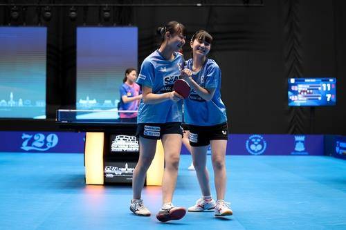 세계청소년선수권 U-15 여자복식의 허예림(오른쪽) [ITTF 홈피 제공. 재판매 및 DB 금지]