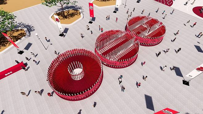 방탄소년단(BTS) 컴백 기념 여의도 한강공원 러브 송 라운지 조감도 [빅히트뮤직 제공. 재판매 및 DB 금지]