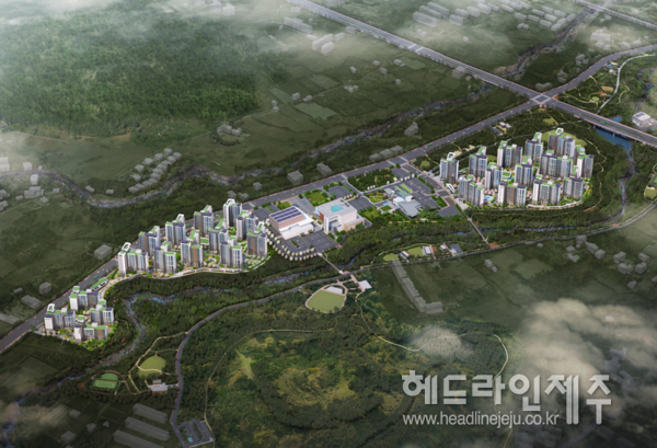 제주시와 협약을 통해 민간특례개발사업으로 건설되고 있는 오등봉 도시공원 내&nbsp;'위파크 제주'가 민간임대 주택을 공급할 예정이다. 사진은 위파크 제주 조감도.