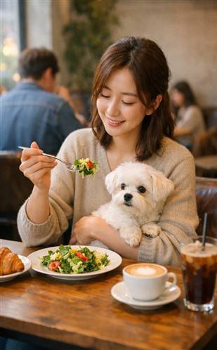 음식점에서 반려동물을 안고 있으면 식탁간격을 조정하지 않아도 된다/사진=식약처