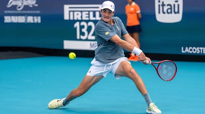 주앙 폰세카의 19일 마이애미오픈 1라운드 경기 모습. 사진/ATP 투어