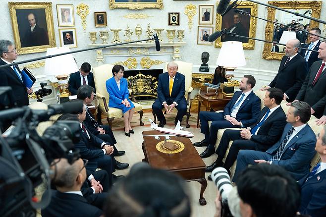 19일 백악관에서 미·일 정상회담이 열리고 있다. /EPA 연합뉴스