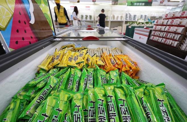 서울 시내의 한 대형마트에 아이스크림이 진열돼 있다.  2025.07.06 뉴시스