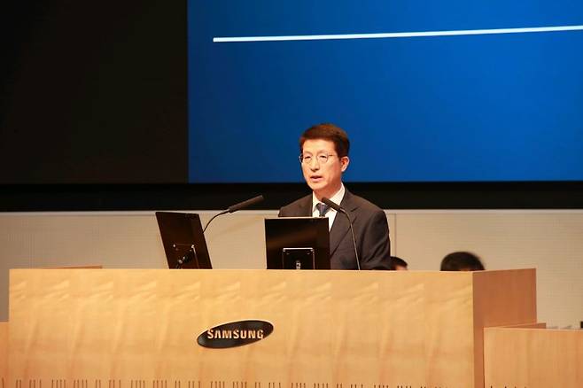 오세철 삼성물산 대표이사 사장이 20일 오전 서울 강동구 본사에서 정기 주주총회를 개최하고 있다. 삼성물산 제공