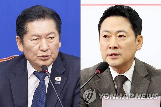 더불어민주당 정청래 대표(왼쪽)와 국민의힘 장동혁 대표 [연합뉴스 자료사진]