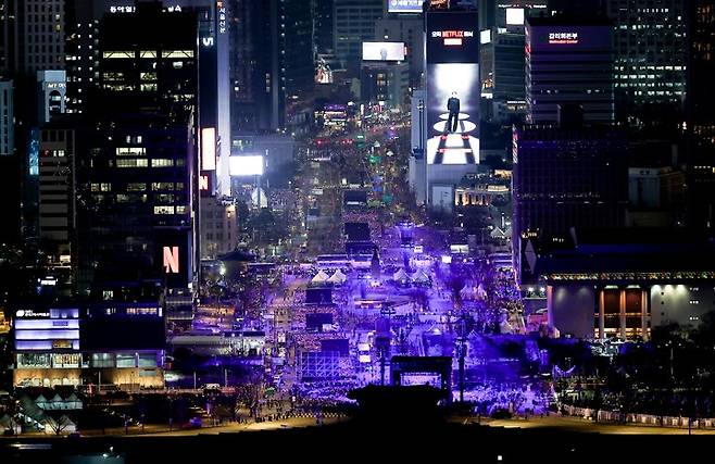 방탄소년단 공연이 펼쳐진 광화문 일대 모습. [사진공동취재단]