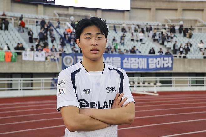 K리그2 최연소 출장 기록을 수립한 서울 이랜드 안주완. 서울 이랜드