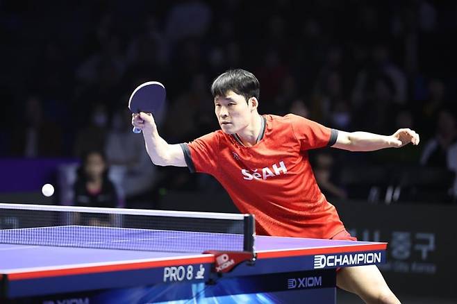 프로탁구리그 시리즈1 남자 단식에 나선 장우진 [한국프로탁구연맹 제공. 재판매 및 DB 금지]