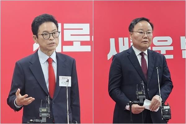 6·3 지방선거 국민의힘 경북도지사 본경선 후보인 이철우 경북도지사와 김재원 국민의힘 최고위원.