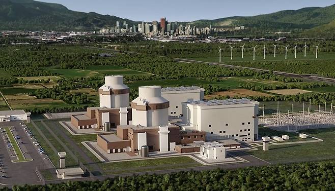 ▲현대건설이 웨스팅하우스와 공동으로 글로벌 확대를 추진 중인 대형원전 AP1000® 노형 조감도, 현대건설홈페이지캡처