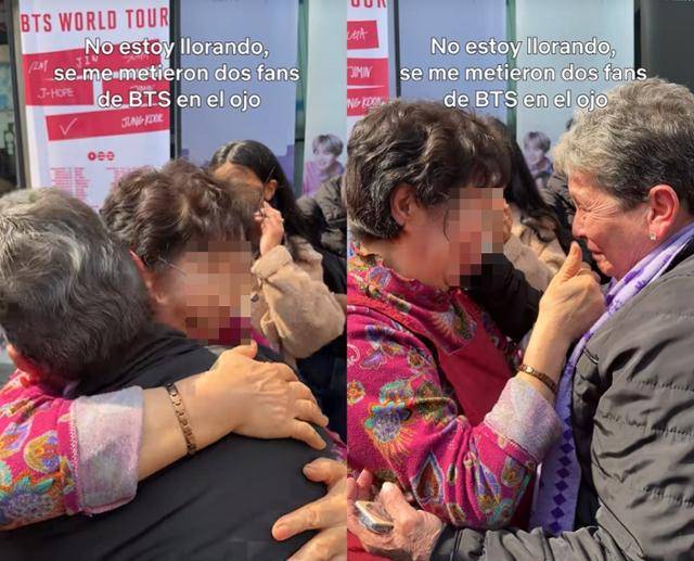 21일 방탄소년단(BTS)의 광화문 공연을 보러 한국을 찾은 60대 콜롬비아 팬(오른쪽)이 'BTS 성지'로 유명한 한 식당에서 사장과 깊은 포옹을 나누고 있다. 이 식당은 BTS가 연습생 시절 즐겨 찾은 곳으로 알려져 유명세를 탔다. 두 사람의 만남은 '넷플릭스 콜롬비아'의 쇼트폼(짧은 동영상) 플랫폼 틱톡에 영상이 공개되면서 알려졌다. 넷플릭스 콜롬비아 영상화면 캡처