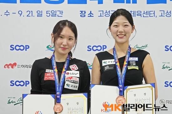 공동3위에 오른 이하린(왼쪽)과 권보미.