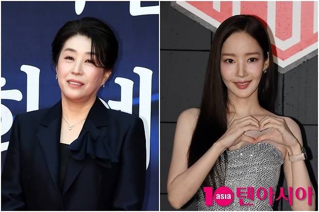 왼쪽은 배우 김미경, 오른쪽은 배우 박민영. /텐아시아 DB