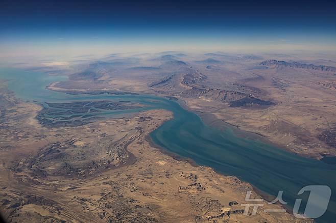 2023년 12월 10일(현지시간) 공중에서 촬영한 이란 호르무즈 해협과 케슘섬 사진. 2023.12.10 ⓒ 로이터=뉴스1