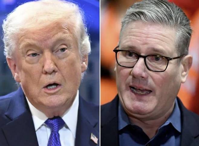 트럼프 대통령(왼쪽)과 키어 스타머 영국 총리(오른쪽). AFP연합뉴스